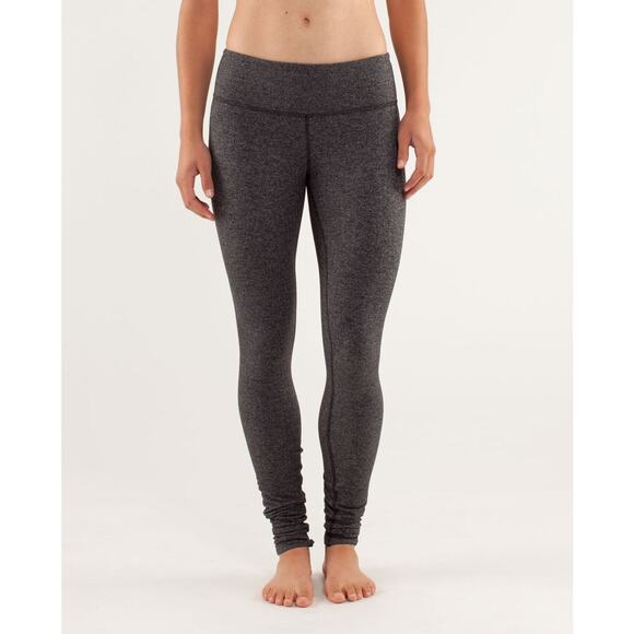 Lululemon‎ Mid Rise Wunder Under Pant in Herringbone Black Women's Size 4 - Picture 1 of 8